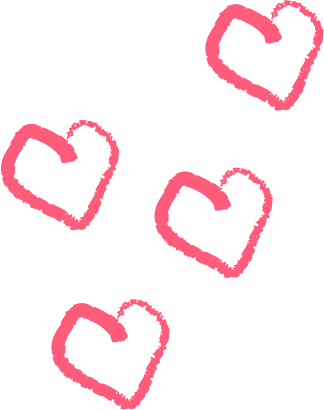 Hand-drawn hearts